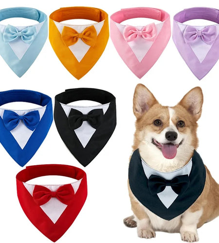 Pet Triangle Bib Bow Saliva Towel Pet Collar Dog Clothing Cat Puppy Scarf Bib Dogs Pets Accessories Dog Collar Harness