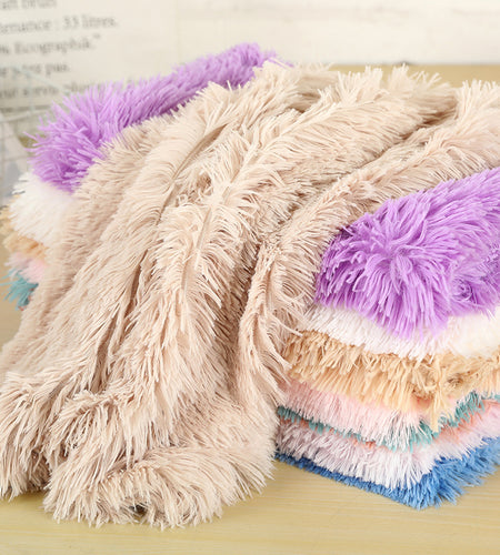 Pet dog plush mat beige mat pet dog rest